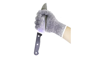 Tear Resistant Heavy Duty industrial and factory workwear Anti Cut Stab proof EN 388 Gray & Black Cut proof HPPE safety gloves