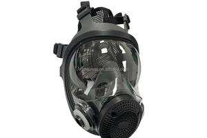 Full Face Gas Mask With Double Filter Canister Chemical & Toxic Gas Respiratory Protection