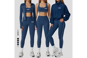 Sportswear China Manufacturer High Quality Active Clothes Female Gym Wear Workout Suit Women Fitness Yoga Set With Jackets