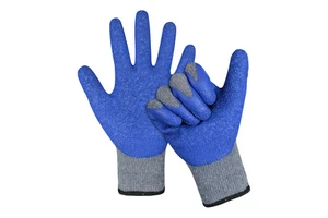 Factory Direct Sell Cotton Knitted Rubber Crinkle Coated Work Gloves Free Sample Hand Protection Safety Gloves