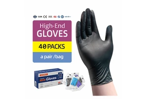 4mil 5mil 6mil Black Custom Disposable Nitrile Gloves Guantes De Nitrilo Non-Sterile for Medical Exam Food Handling
