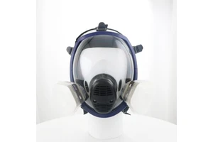 Large Field View Full Face Respirator Double Filtering Personal Protective Mask with Exhalation Valve Anti Fire Toxic Gas Mask