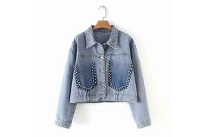 High Quality Latest Fashion Women's Denim Jackets Plain Design Women Casual Long Sleeve Denim Jeans Jacketst