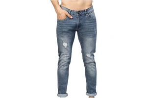 New Style Washed Design Denim Jeans for Men Distressed Skinny Wide Leg Fashion Slim Fit Custom Made Men Denim Pants Breathable