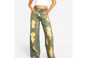 Women's High Waist Breathable Casual Solid 100% Cotton Vintage Oversized Jeans