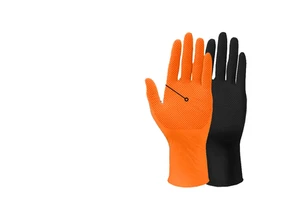 OEM Custom 8Mil Disposable Diamond Nitrile Safety Gloves Orange Black for Industrial Production, Automobile Repair, Food Handle