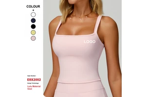 Double Strap Yoga Vest Nude Feeling Quick-Drying Breathable Sports Top Custom Outdoor Running Women Sportswear Gym Fitness Bra