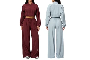 High Quality New Women's Yoga Set: UV-Protective Cropped Top and Quick-Dry Pants for Outdoor Fitness and Exercise