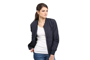 Newest Style Lady Jean Jacket Long Sleeve Woman Denim Jacket Womens Clothing Black Quantity Custom Coat Cotton Blue OEM Pockets