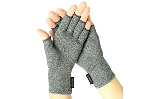 Organic Cotton ESD Safety Gloves Black Fingerless Design for Arthritis Pain Relief & Anti-Static