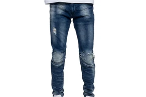 Custom Jeans Pants Men's Stretch Jeans Slim Fit Straight Business Edition Loose Plus Size Formal Casual Men Distressed Jeans
