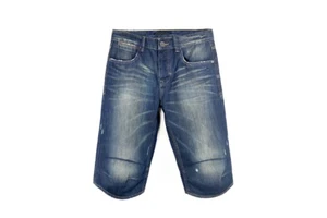 YAXI Custom High Quality Dark Vintage Washed Woven Men's Denim Shorts OEM/ODM Mid Waist Straight Style for Summer