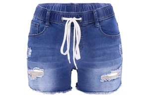 2025 Summer Women's Breathable Mid-Waist Denim Shorts Casual Straight Jeans Eco-Friendly Quick Dry Waterproof Spandex/Cotton