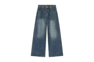 Men's Lightweight Casual Canvas Denim Jeans High Quality Quick-Drying Breathable Streetwear Retro Loose Baggy Trousers