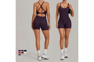 Women Yoga Jumpsuit Adjustable Strap Slim Fit Breathable Quick Dry Fitness Sports Bodysuits Workout Running Wear