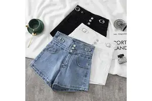 2022 New Denim Shorts Female Summer High Waist Slimming Versatile Design Style Pants Stock