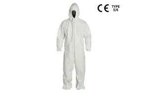 CE Certified Factory Tyvek Waterproof Disposable Coveralls With Hood Chemical Resistant Protective Anti-Static Breathable Suits