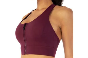 Custom Made High Support Breathable Quick Dry Workout Sports Bra Crew Neck Removable Pads Front Spandex/Nylon Material