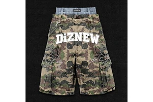 DiZNEW Camouflage Cargo Shorts Men Streetwear Rhinestone Denim Pockets Hip Hop Customizable Fashion Summer Casual