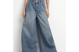 Lupin felt Best Selling 2025 Women's Light Wash Tea Stain Extreme Wide Leg Jeans Breathable Plus Sized Women Jeans Pant OEM