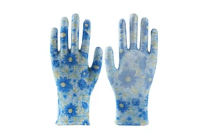 Non Slip PU Ambidextrous Breathable Mesh Straight Cuff Knitted Garden Gloves Puncture-resistant Rubber Coated Palm Cut-resistant