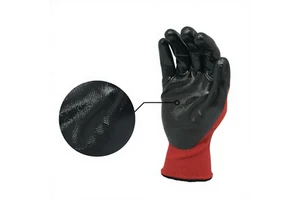 GEKKO Anti-Slip Nitrile-Coated Safety Gloves with Comfortable Fit Model NBR SMOOTH BLACK
