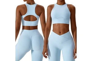 Workout Sports Bras Women Athletic High Neck Removable Padded Fitness Gym Yoga Seamless Medium Support Crop Top