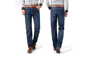 Custom Men's High-Quality Plus Size Vintage Wash Denim Stretch Pant