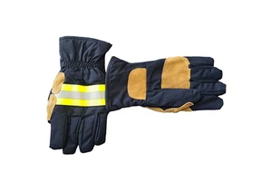 EN659 Puncture-Resistance Three-Layers PPE Firefighter Gloves with Cowhide Out Shell& Aramid Thermal Liner for Rescue Operation