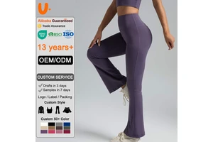 High Quality Leggings Factory Scrunch Butt Breathable Seamless Naked Feel Squat Proof Fitness Women's Yoga Flare Pants Wholesale