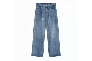 Ready-to-wear Washed Casual Denim Long Pants - Blue Flared Pants - Men's Oversized Practical Multi-pocket Pants