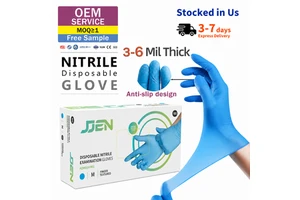 Factory English Food Grade High Elastic Durable Household Protection Chemical Disposable Ding Qing Nitrile Gloves