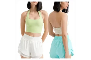 M049 Sexy Halter Quick Dry Gym Workout Stretch Running Comfort Fitness Yoga Wear Sexy Sports Bra for Women