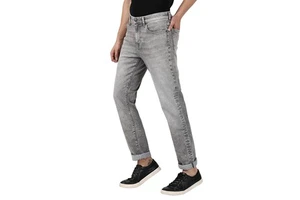 New Men's Fashion Casual Loose Solid Wide Leg Denim Jeans High Quality Lightweight