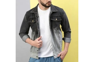 Men's Winter Denim Jacket Waterproof Windproof Oversize Front Button-Up Coat