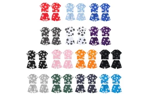 2026 Hot Sale High-quality Men's Jacquard Cotton Flower Pattern Foam Printed Sports Pants 100% Cotton Street Shorts