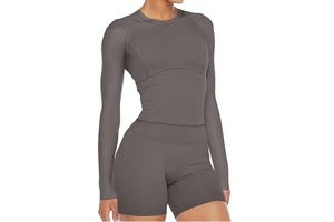 Women's Yoga Top Long Sleeve Seamless Activewear Breathable Quick Dry Stretch Fit Soft Feel Slim Shape Custom Front