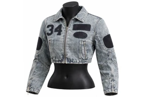 Women's 2025 Spring Summer Autumn New Women Cropped Denim Jacket Zip Up Patchwork Short Jean Jacket