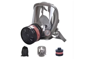 Full Face Gas Mask with Dual Activated Carbon Filters – Silicone Nuclear & Chemical Protection Mask