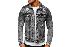 Custom Luxury Men's Denim Jackets and Jeans Button up Laser Print Jacket and Jeans 2 Pieces Tracksuit Set for Men