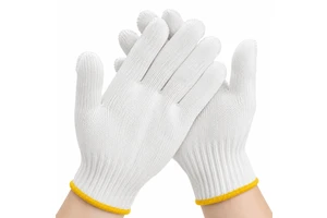Yiquan High-Gram Weight Universal Touchscreen Non-Slip Knitted Safety Gloves Made Pure Cotton Pure White Wear-Resistant Durable