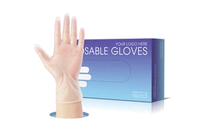 Free Sample CAMCLEAN Disposable Transparent PVC Gloves Food Grade Waterproof Anti-Slip Kitchen Safety Screen Smooth Texture 24CM