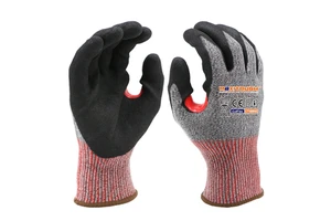 MaxiTough Customized Comfortable S-2XL Gardening Nitrile Sandy En388 Dipping Anti-Slip Protective Anti-cut Level F Work Gloves