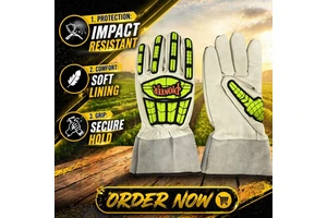 Wholesale Heavy Machinery Gloves Anti-Cut Textured Leather Full Texture Collision Prevention Customizable Back Protection S-XL