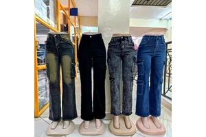 Women's Skinny Breathable Light Wash High Waist Straight Casual Denim Jeans