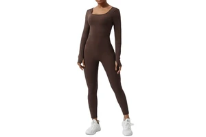 2026 Women's Sports Jumpsuit Great Yoga Hot Selling Long Sleeveless Gym Bodysuit Hip Lifting Dance Nylon Spandex Made in China