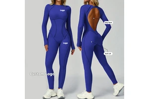 Wholesale Custom Yoga Jumpsuit One Piece Workout Jumpsuits for Women High Quality Backless Sports Jumpsuits for Ladies