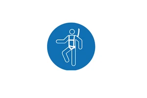Wear a safety harness aluminum 125x125mm