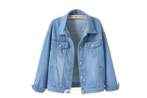 Women's Plus Size Denim Jeans blazer Jacket Spring Autumn Short Coat Jean Jacket Casual Tops Loose Outerwear