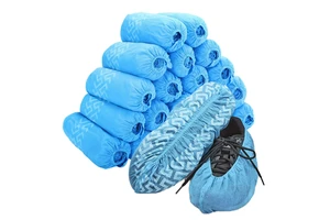 Custom Logo PPE Safety Overcover Printed Surgical Cleanroom Lab Medical AntiSlip Boot Cover Non-Woven PP Disposable Shoe Covers